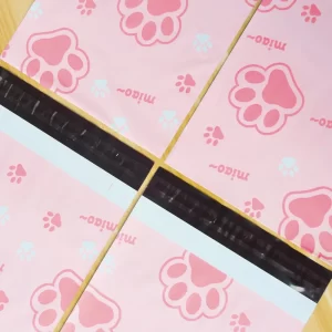 Flat Mailer 100x Designer Poly Mailers 10x13 Inch cat paw  – Colorful Shipping Bags with Self Seal | Tear & Waterproof Mailing Envelopes for Packaging, Small Business & E-Commerce