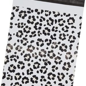 50x Poly Mailers 10x13 Inch Mailing Bags Colorful Thank You Designs with Self Seal Tear & Waterproof Shipping Envelopes for Packaging, Small Business & E-Commerce (Leopard Thank You)