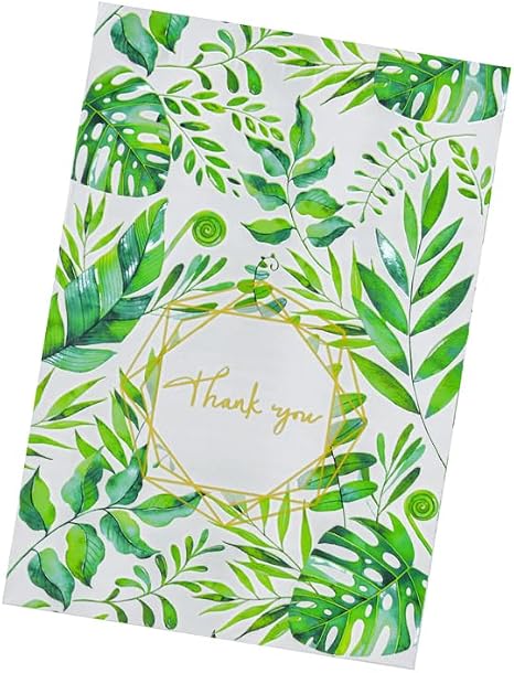 50x Poly Mailers 10x13 Inch Mailing Bags Colorful Thank You Designs with Self Seal Tear & Waterproof Shipping Envelopes for Packaging, Small Business & E-Commerce (Tropical Leaves Thank You)
